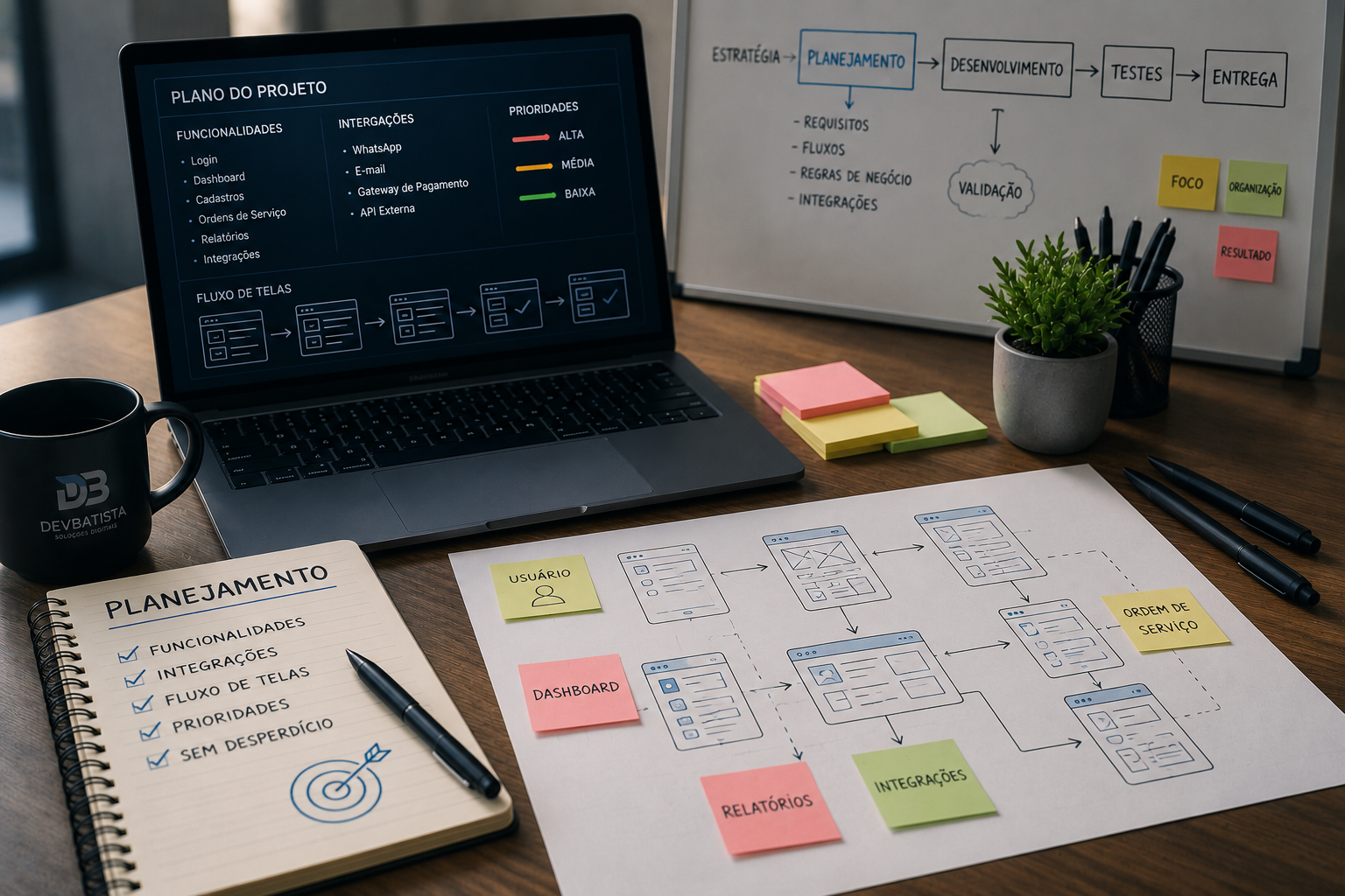 Interface usada para representar o planejamento da solução